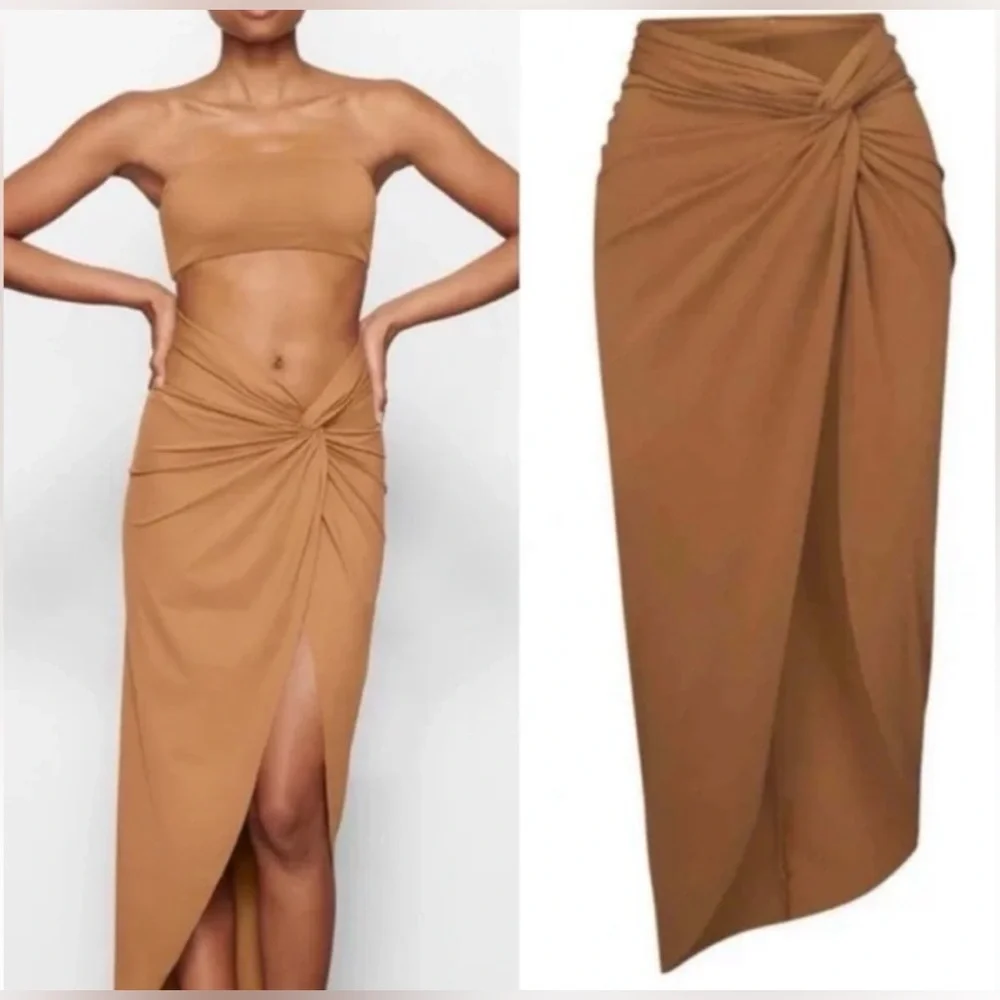NWT Skims Swim Cover Up Sarong Skirt Almond Size 4X